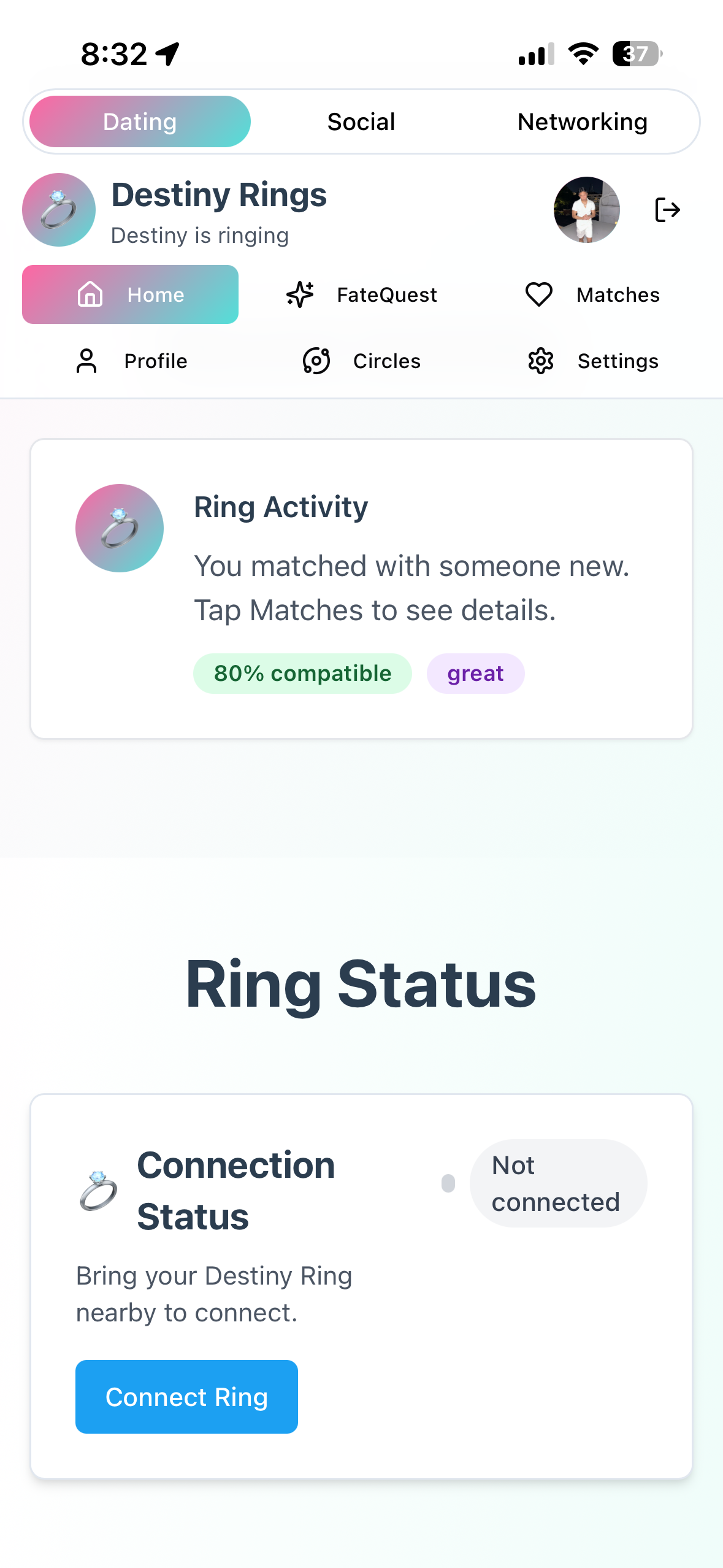 Connect Ring screen